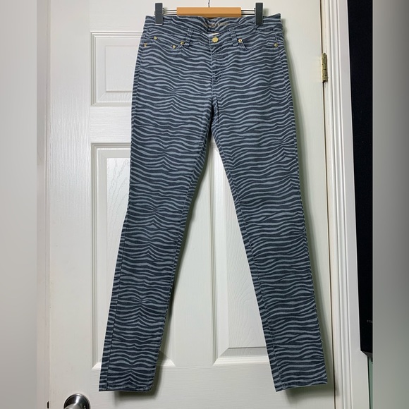 Michael Kors | Grey Zebra Stripe Jeans - 6 - Picture 1 of 6